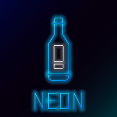 Glowing neon line Medical digital thermometer for medical examination icon isolated on black background. Colorful outline concept. Vector