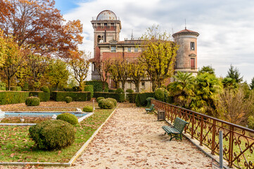 Public gardens of Villa Toeplitz at autumn season in Varese, Lombardy, Italy.