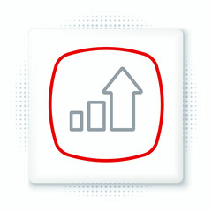 Line Financial growth increase icon isolated on white background. Increasing revenue. Colorful outline concept. Vector