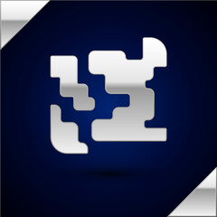 Silver Gaseous icon isolated on dark blue background. Changing the state of matter in gas. Vector