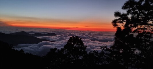 sunset in the mountains