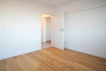 white empty room and wooden floor