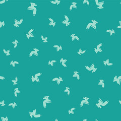 Green Toilet bowl icon isolated seamless pattern on green background. Vector