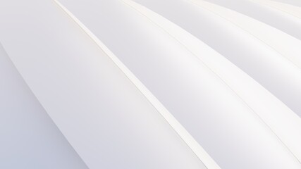 Abstract white background curve pattern in design 3d render