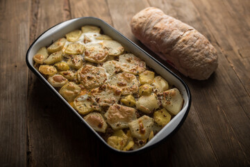 Moussaka, potato-based dish popular in Balkan and Mediterranean cuisines