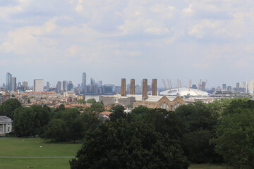 view of London from Greenwich in Summer