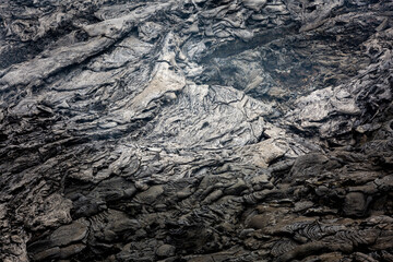 Lava turning solid at the recent eruption site in Fagradalsfjall, Iceland.