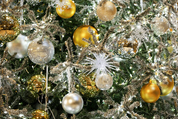 Obraz na płótnie Canvas Christmas tree decoration as background material