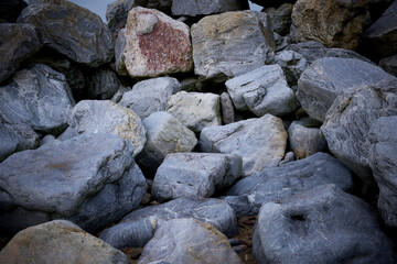 Beach pebbles, colourful rocks 