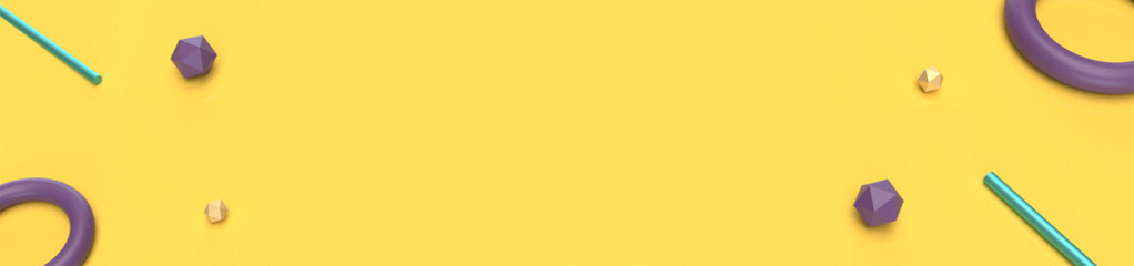 abstract yellow  banner. 3d rendering, 