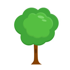 Flat style tree. Simple silhouettes of plants