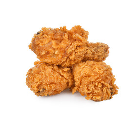 Fried chicken legs isolated on white background.