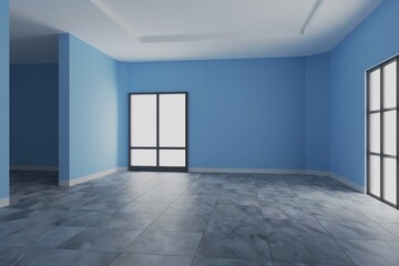 empty room interior 3d rendering
