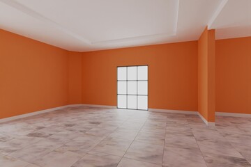 empty room interior 3d rendering
