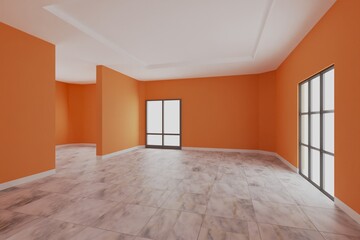 empty room interior 3d rendering
