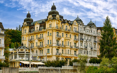 Fototapeta na wymiar Marienbad, Tschechien, Hotelzone am Kurpark