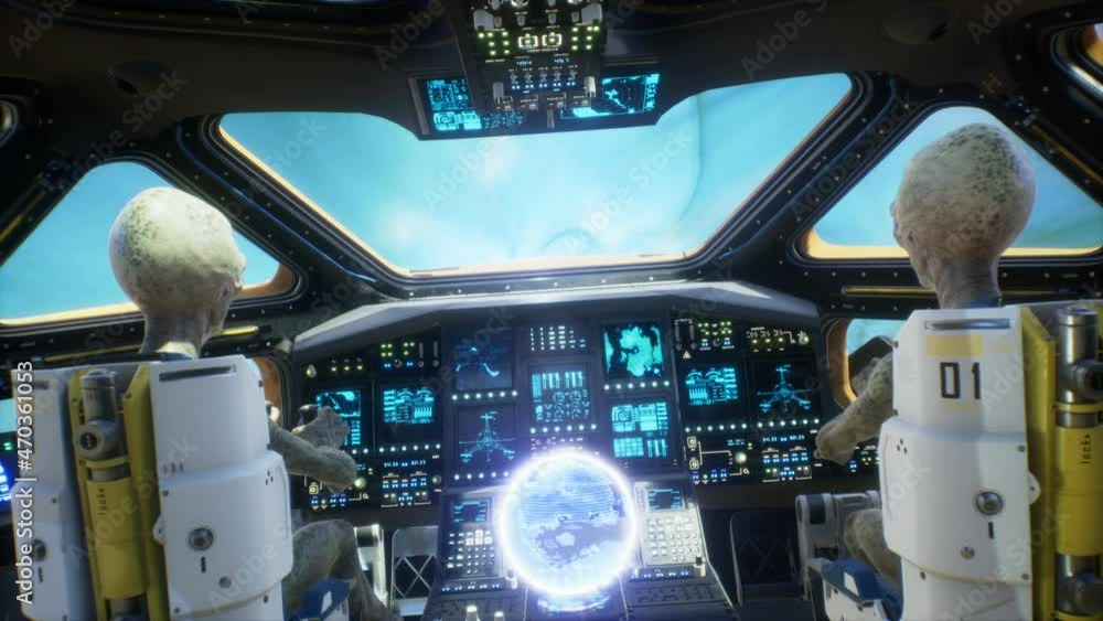 Canvas Prints aliens fly through a wormhole in an uncharted part of the universe in their sci-fi spaceship. the co