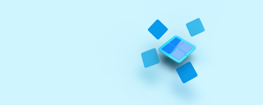 Windows 10, 11 logo icon. Modern minimal style.  Blue color.