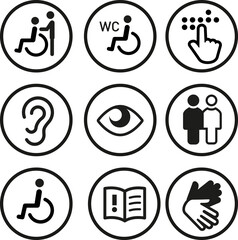 Icon Set Handicap, Barierrefreiheit