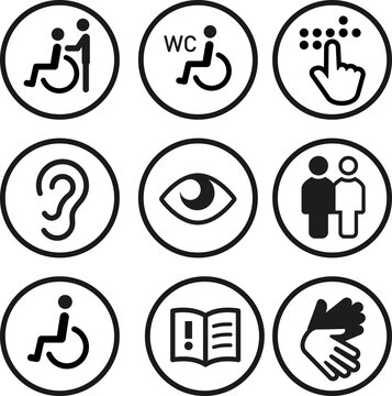 Icon Set Handicap, Barierrefreiheit