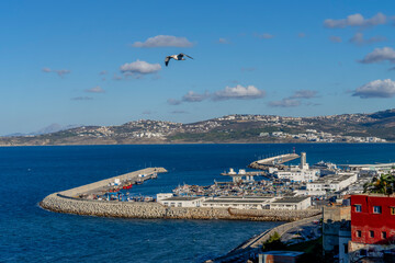 Scenic View Of Nouveau Port de Peche in Tangier, Morroco - obrazy, fototapety, plakaty
