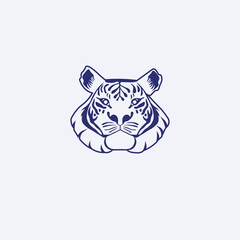 Fototapeta na wymiar According to the Chinese calendar, the new year of the tiger. New Year 2022 An image of a tiger head on a white background. Vector illustration.