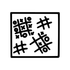 tic tac toe line vector doodle simple icon