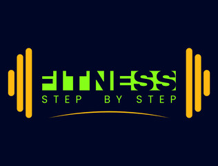 Minimalistic typography fitness gym logo