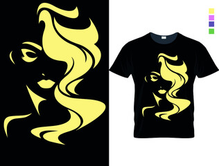 Women silhouette minimal fashion wear t-shirt design for men and women