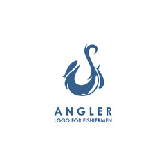 Professional Angler Vector Logo Design