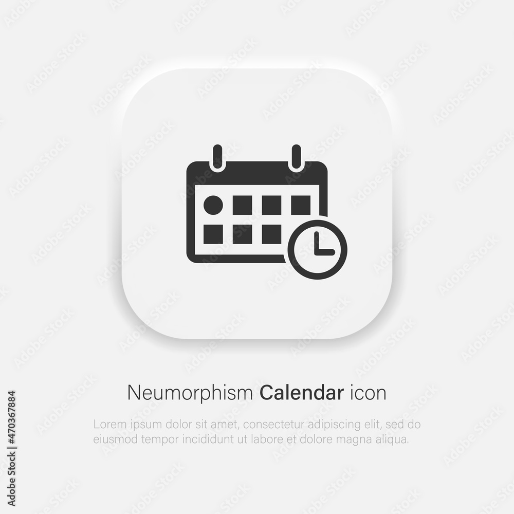 Poster calendar vector icon in neumorphic style. vector eps 10
