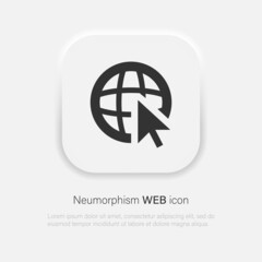 Go to Web vector icon. Website www symbol in neumorphism style. Vector EPS 10