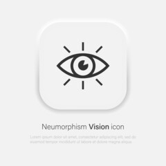 Eye vision vector icon in trendy neumorphism style. Vector EPS 10