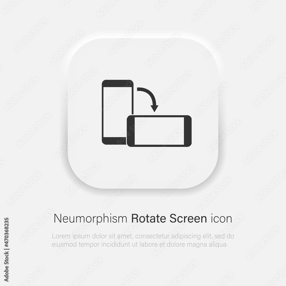 Poster mobile rotate vector icon. phone rotation symbol in trendy neumorphism style. vector eps 10