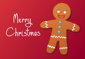 Gingerbread Man Cookie. Merry Christmas