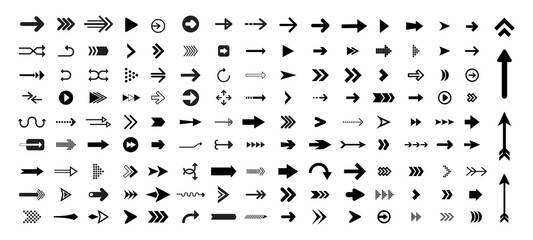 Arrow icons set. Arrow collection. Simple arrow big set. Vector illustration of arrow icons set.