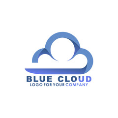 Blue Cloud Logo Design Vector