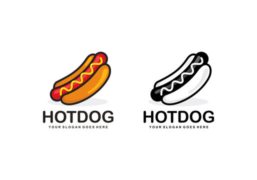 Hot dog logo set