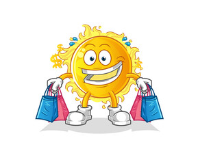 sun shoping mascot. cartoon vector