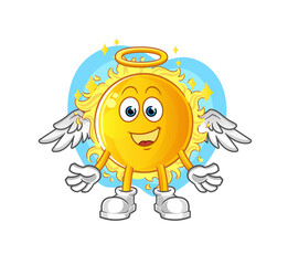 Fototapeta premium sun angel with wings vector. cartoon character