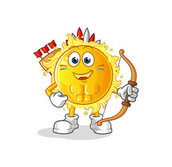 sun native american tribe. cartoon mascot vector