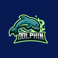 Dolphin Sport Mascot Logo Design Illustration Vector