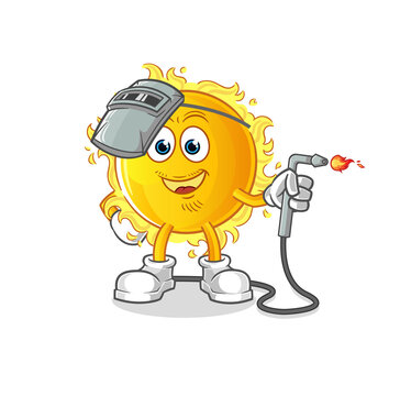 recommend clip art: sun welder mascot. cartoon vector