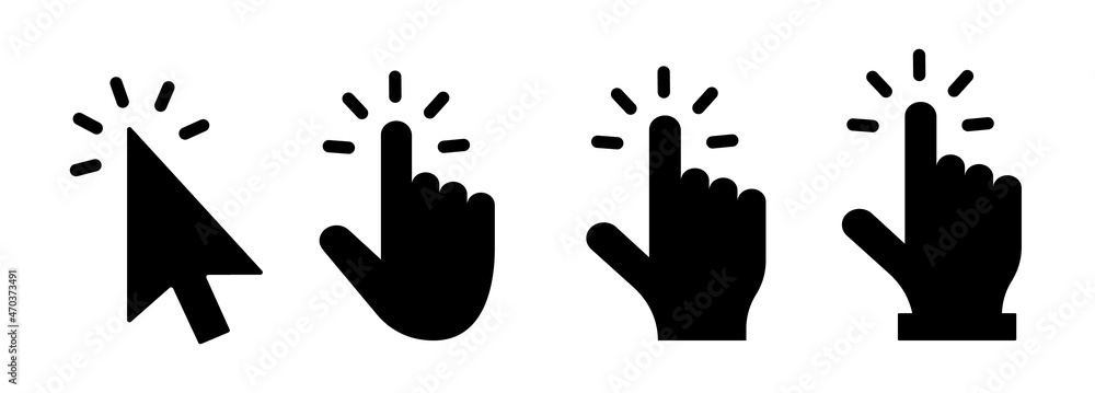 Poster computer mouse click cursor gray arrow icons set and loading icons. cursor icon. mouse click cursor 