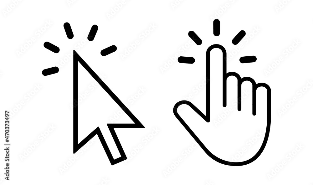 Poster computer mouse click cursor gray arrow icons set and loading icons. cursor icon. mouse click cursor 