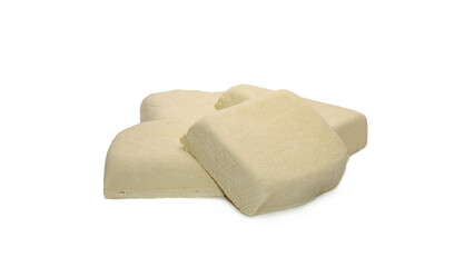 Tofu isolated on white background. Traditional Chinese tofu, Block tofu, hard tofu