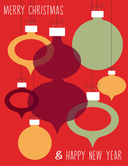 Naklejka premium Beautiful Christmas card to wish an happy new year and an happy Holidays Vectorial typography illustration. 