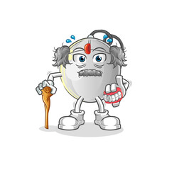 computer mouse white haired old man. character vector