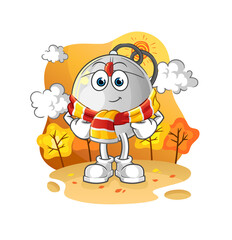 computer mouse in the autumn. cartoon mascot vector