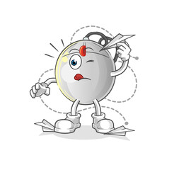 computer mouse with paper plane character. cartoon mascot vector